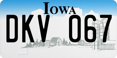 IA license plate DKV067