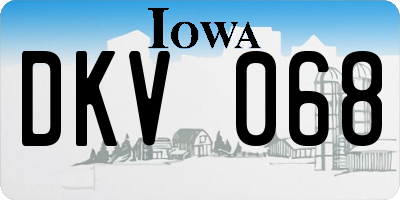 IA license plate DKV068