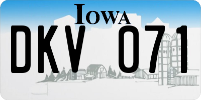 IA license plate DKV071