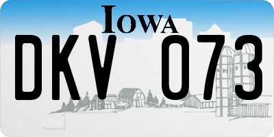 IA license plate DKV073