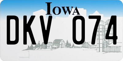 IA license plate DKV074