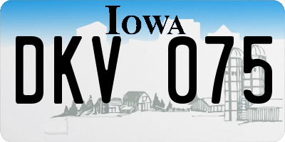 IA license plate DKV075