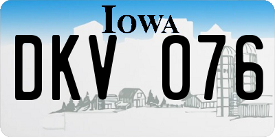 IA license plate DKV076