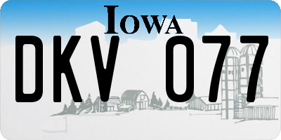 IA license plate DKV077