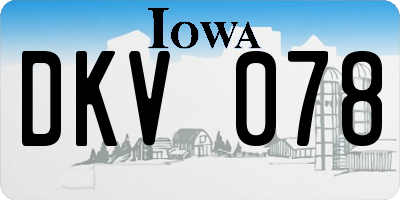 IA license plate DKV078