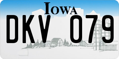 IA license plate DKV079
