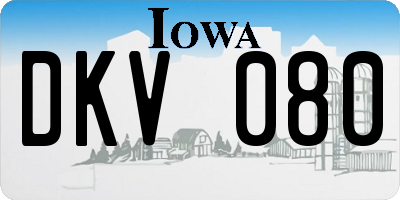 IA license plate DKV080