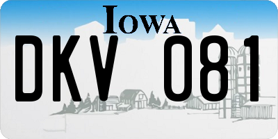 IA license plate DKV081