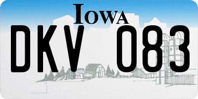 IA license plate DKV083