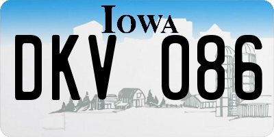 IA license plate DKV086