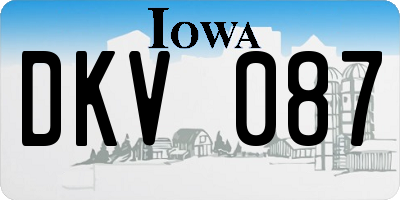 IA license plate DKV087