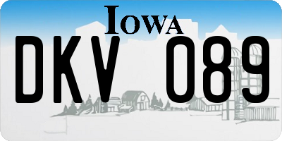 IA license plate DKV089