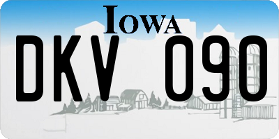 IA license plate DKV090