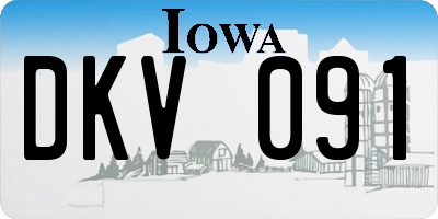 IA license plate DKV091