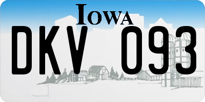 IA license plate DKV093
