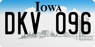 IA license plate DKV096