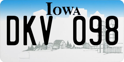 IA license plate DKV098