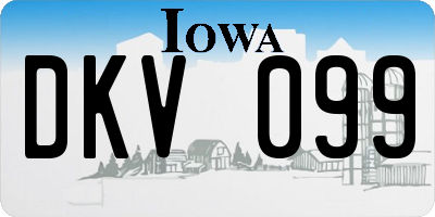IA license plate DKV099