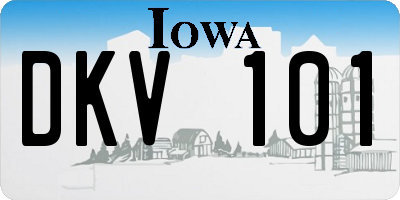 IA license plate DKV101