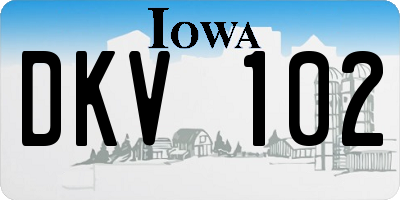 IA license plate DKV102