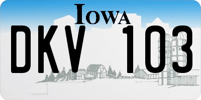 IA license plate DKV103