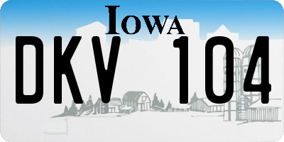 IA license plate DKV104