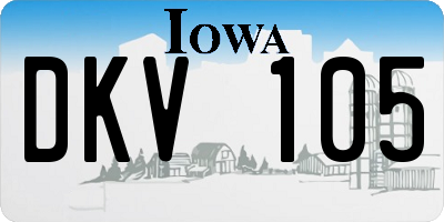 IA license plate DKV105