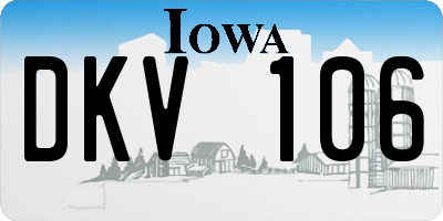 IA license plate DKV106