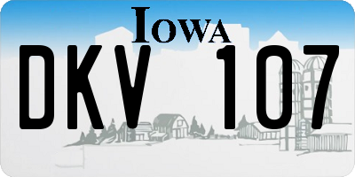 IA license plate DKV107