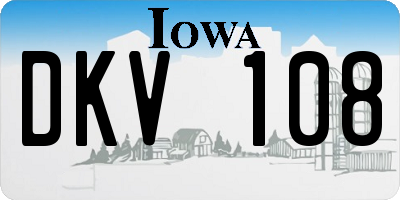 IA license plate DKV108