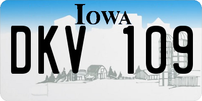 IA license plate DKV109