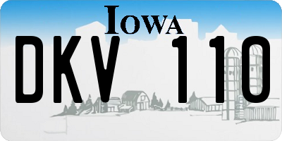 IA license plate DKV110
