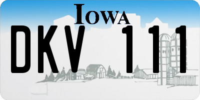 IA license plate DKV111