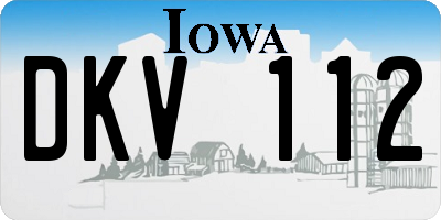 IA license plate DKV112