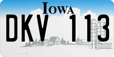 IA license plate DKV113