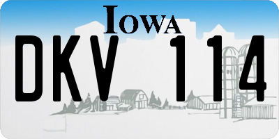 IA license plate DKV114
