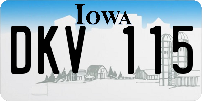 IA license plate DKV115