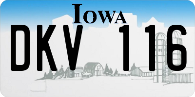 IA license plate DKV116