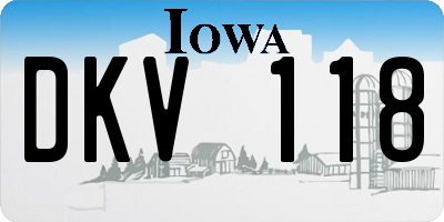 IA license plate DKV118