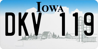 IA license plate DKV119