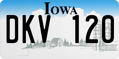 IA license plate DKV120