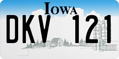 IA license plate DKV121
