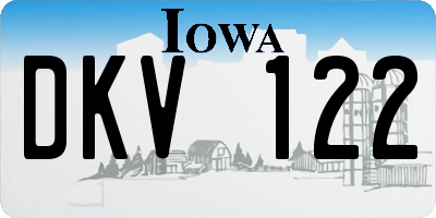 IA license plate DKV122