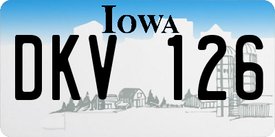 IA license plate DKV126