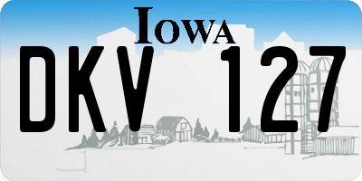 IA license plate DKV127
