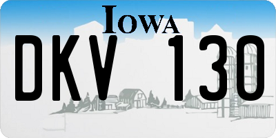 IA license plate DKV130