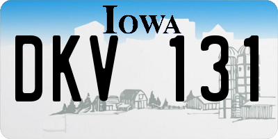 IA license plate DKV131
