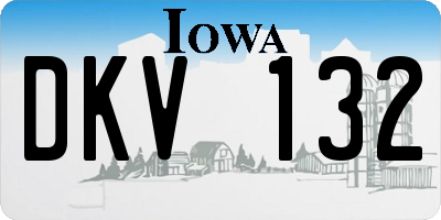 IA license plate DKV132
