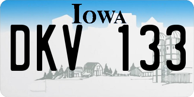IA license plate DKV133