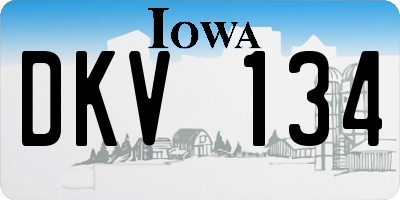 IA license plate DKV134